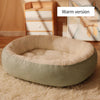 Oval Plush Pet Bed – Raised Rim & Anti-Slip