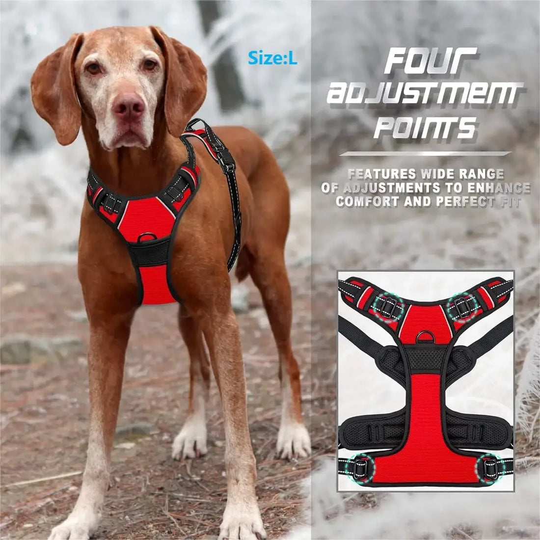 Heavy Duty No-Pull Harness – Reflective with Control Handle