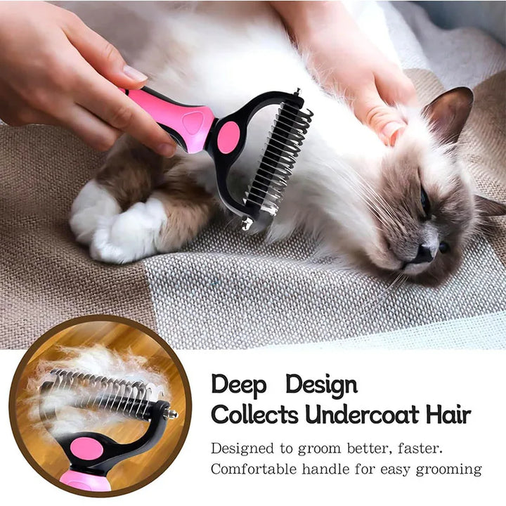 Self-Cleaning Pet Brush – Stainless Steel with 2 Sizes & 2 Colors