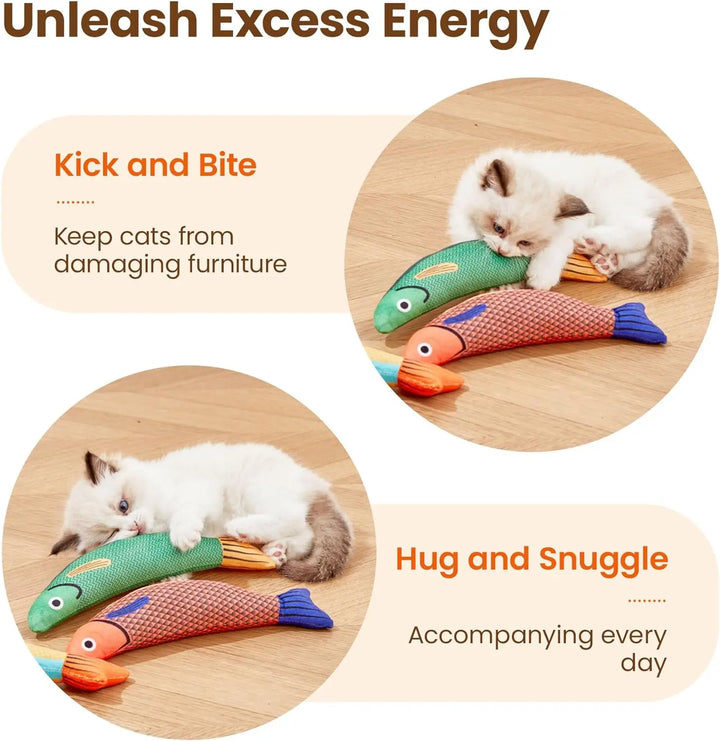 Catnip Fish Toy – Teeth Grinding & Crinkle Sound