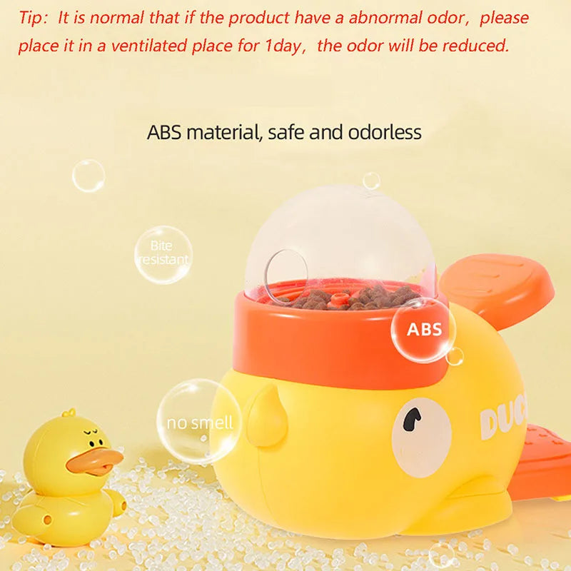 Duck Shaped Pet Feeder – Press-to-Dispense & 3 Outlet Sizes