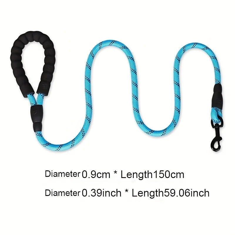 Reflective Dog Leash – 1.5m Nylon with Padded Handle