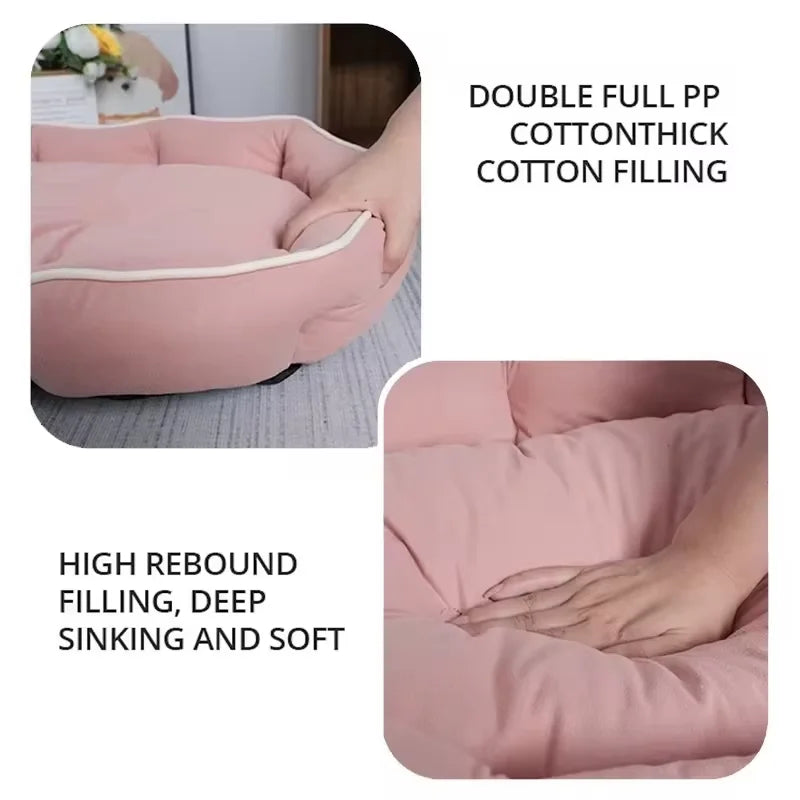 Corduroy Dog Sofa Bed – Large Couch with Removable Cover