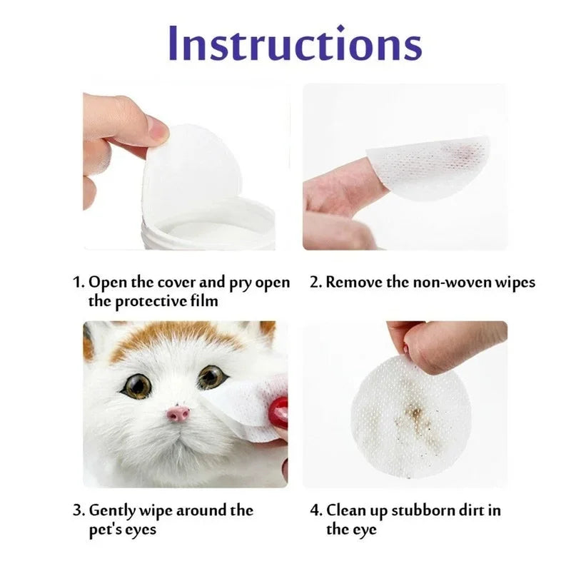 Pet Eye & Ear Wipes – 130 Pcs Gentle Tear Stain Remover
