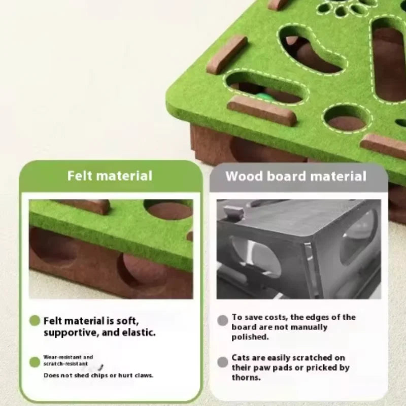 Cat Puzzle Maze – Interactive Felt Toy with Bell