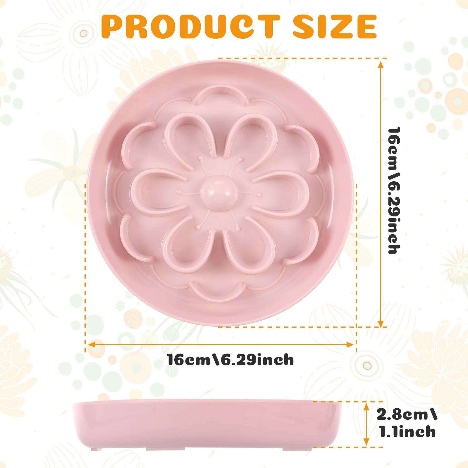 Flower Slow Feeder Cat Bowl – Anti-Slip & Flower Shape