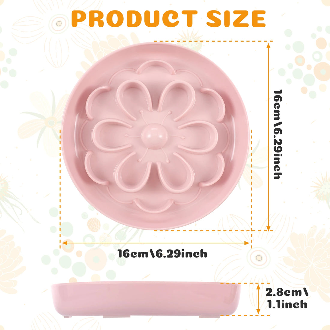 Flower Slow Feeder Cat Bowl – Anti-Slip & Flower Shape