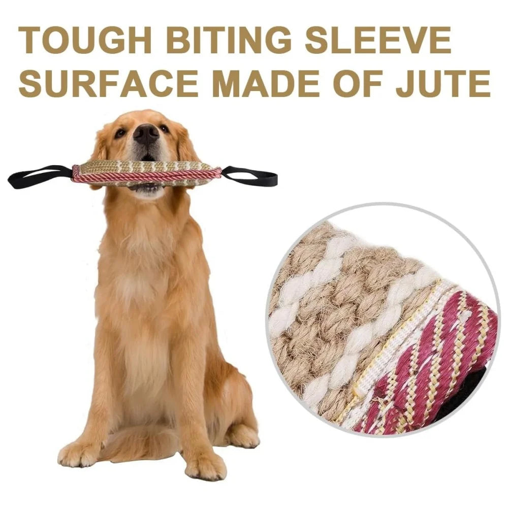 Dog Training Tug Toy – Durable Linen with Dual Handles