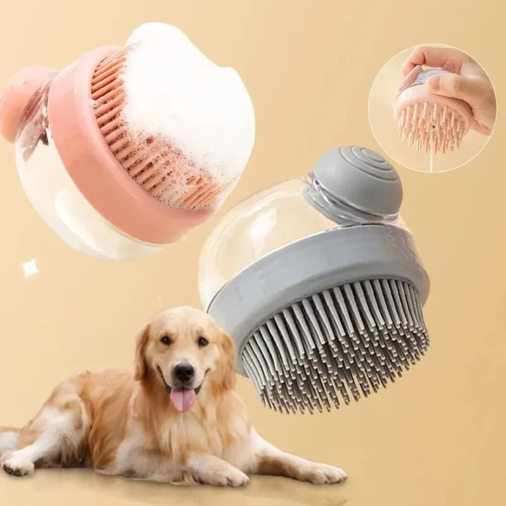 Dog Shower Brush – Shampoo Dispenser & Silicone