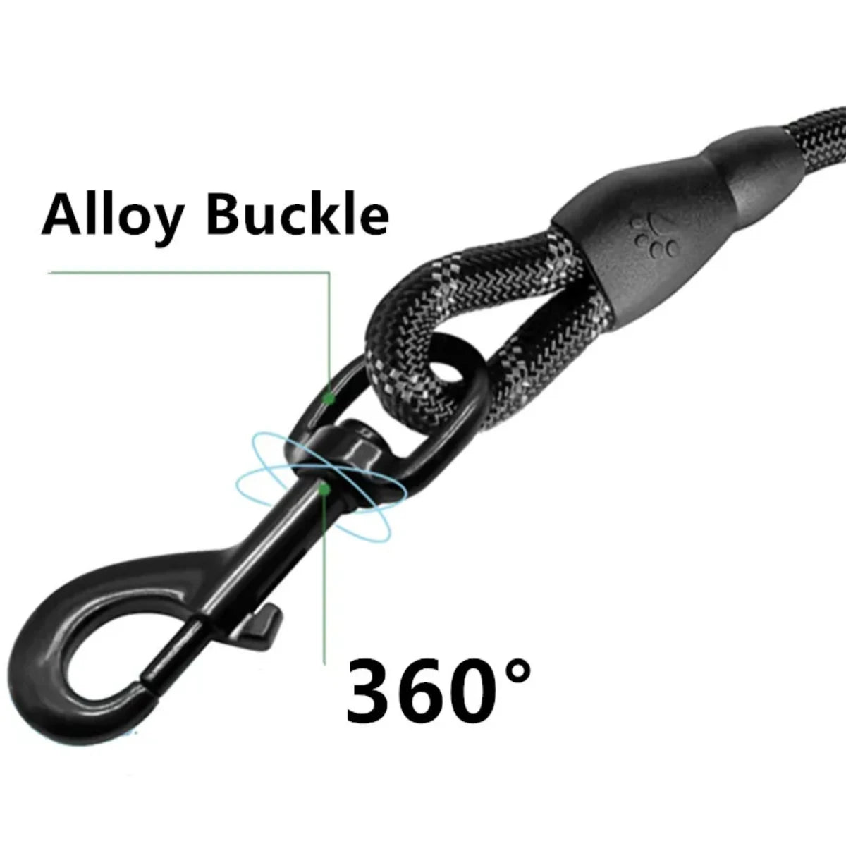Short Reflective Dog Leash – Heavy-Duty with Padded Handle