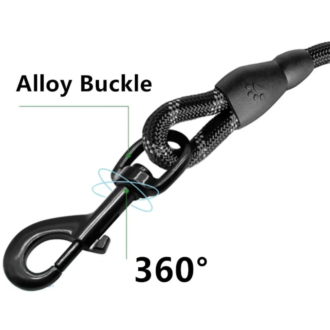 Short Reflective Dog Leash – Heavy-Duty with Padded Handle