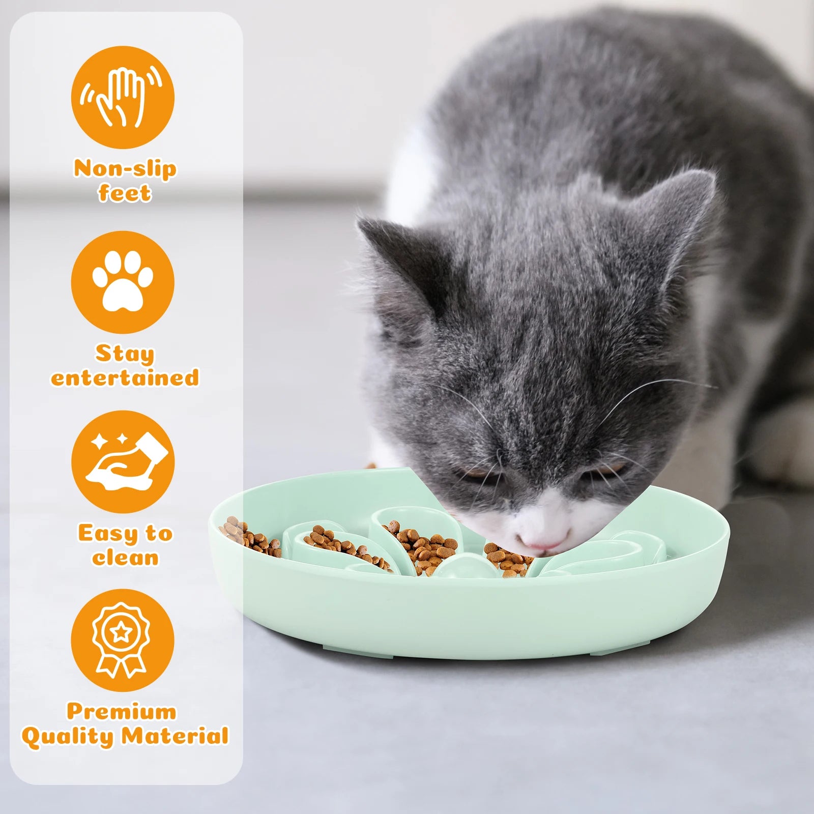 Flower Slow Feeder Cat Bowl – Anti-Slip & Flower Shape