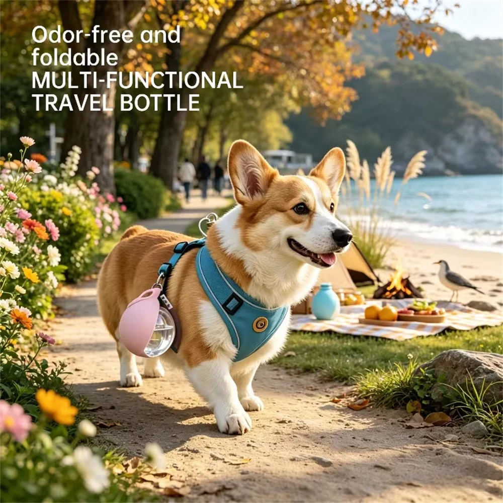 Portable Pet Water Bottle – Leak-Proof with Built-in Bowl