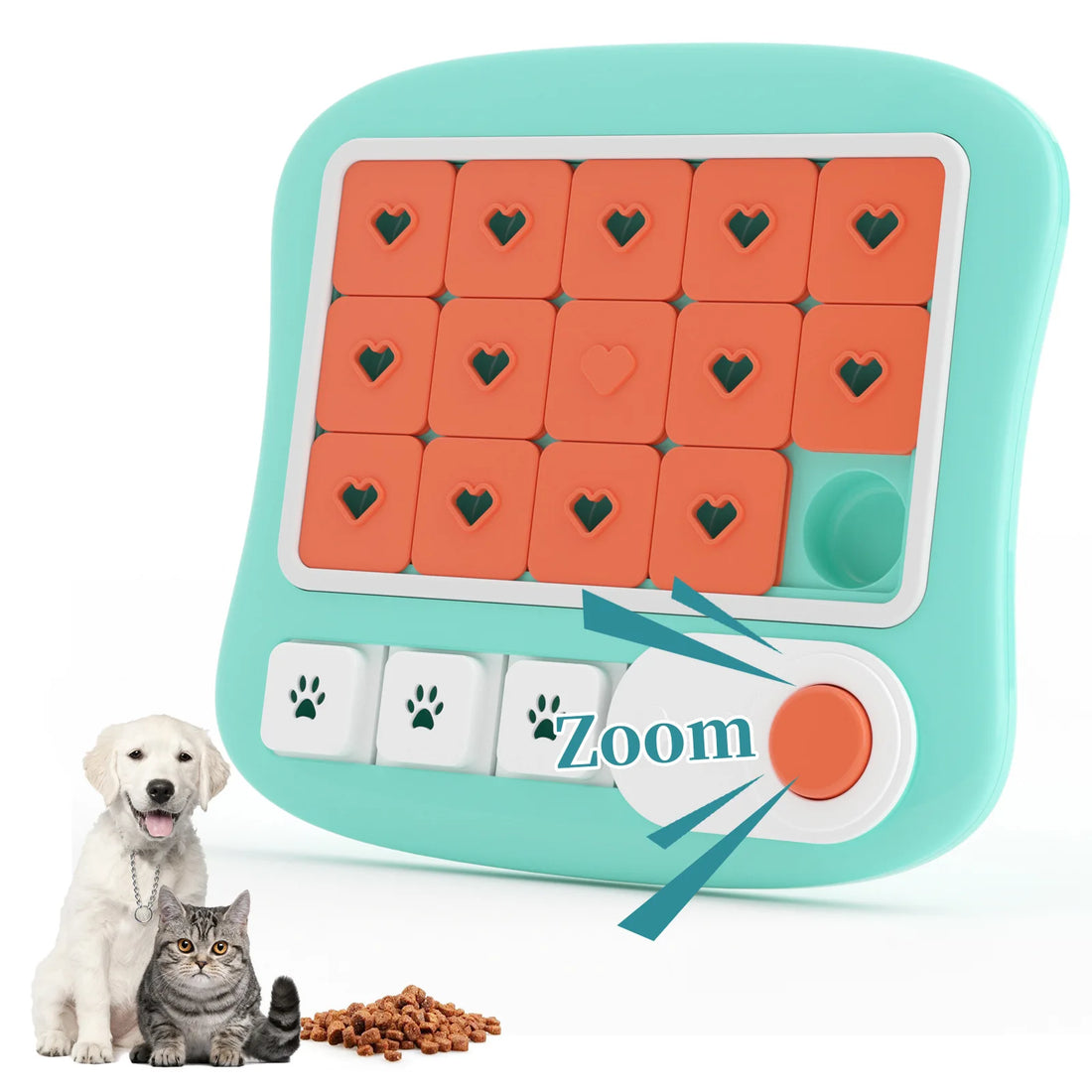 Dog Puzzle Toy – IQ Training Slow Feeder with Squeak Button