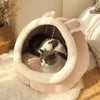 Cartoon Cat Cave Bed – Foldable & Washable with Animal Ears