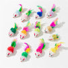 Rabbit Fur Cat Toy – Realistic Mouse with Rainbow Tail