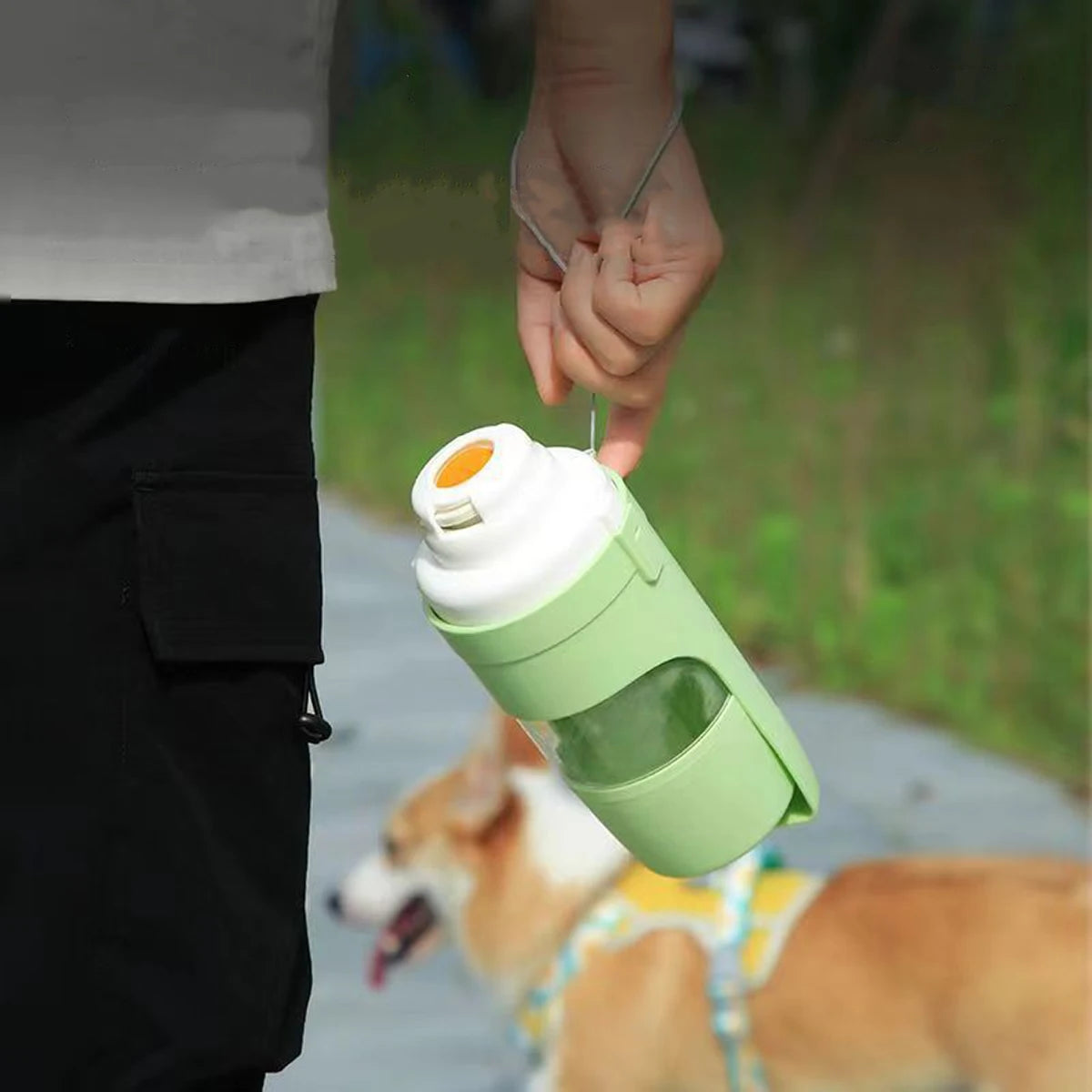 Pet Water Bottle – Leak-Proof with Food Storage