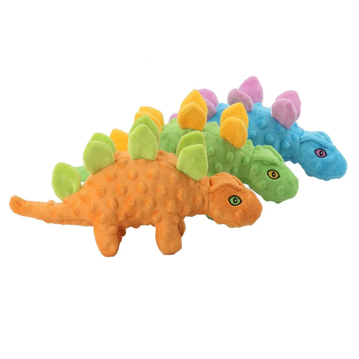 Squeaky Plush Dinosaur Dog Toy – Stuffing-Free Interactive Chew Toy