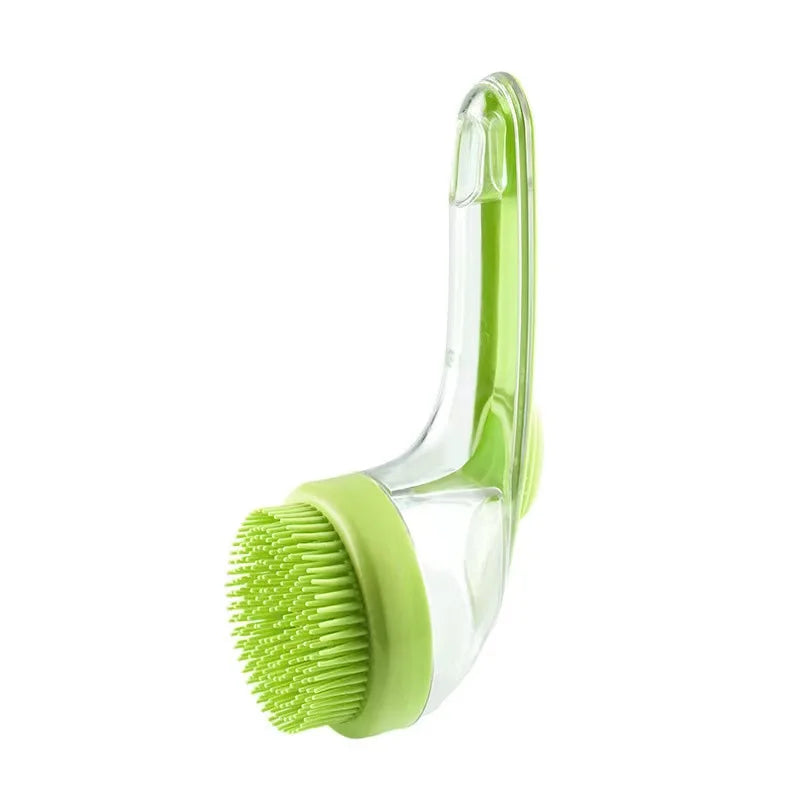 Long Handle Pet Bath Brush – Shampoo Dispenser & Silicone