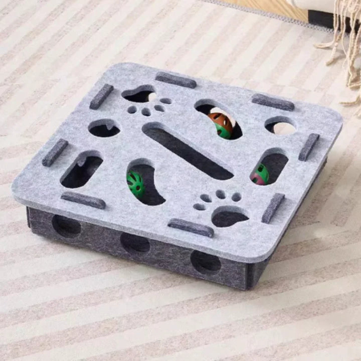 Cat Puzzle Maze – Interactive Felt Toy with Bell