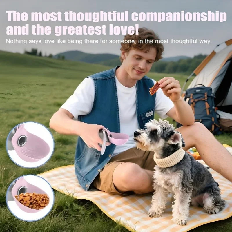 Portable Pet Water Bottle – Leak-Proof with Built-in Bowl