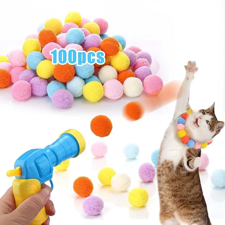 Cat Toy Launcher – Interactive with Stretch Plush Balls