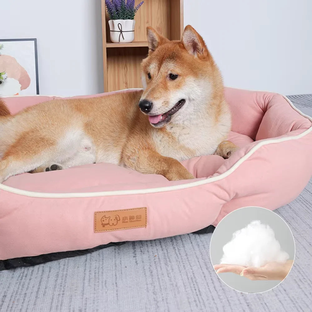 Corduroy Dog Sofa Bed – Large Couch with Removable Cover