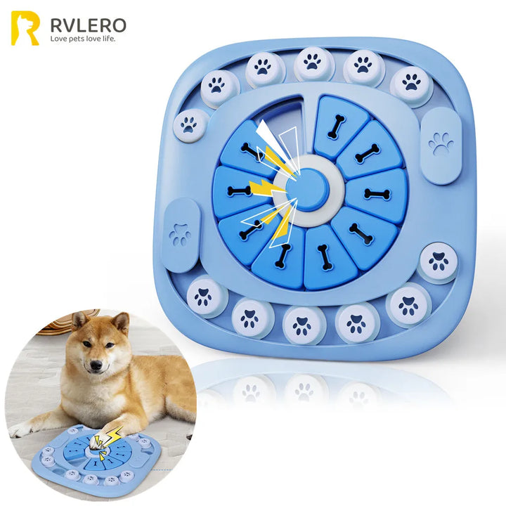 Dog Puzzle Toy – IQ Training Slow Feeder with Squeak Button