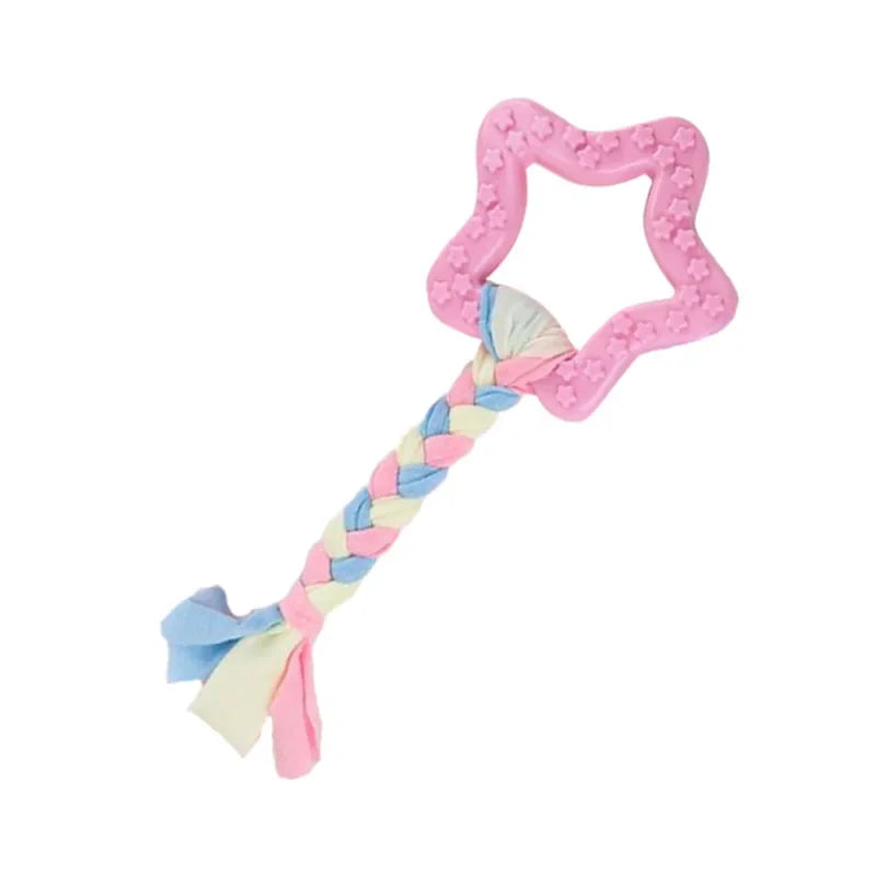 Pink Dog Chew Toy Set – 3-Pack with Teeth Cleaning