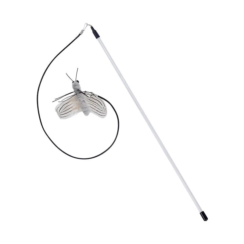 Luxury Cat Teasing Wand – Handmade Dragonfly with Replaceable Heads