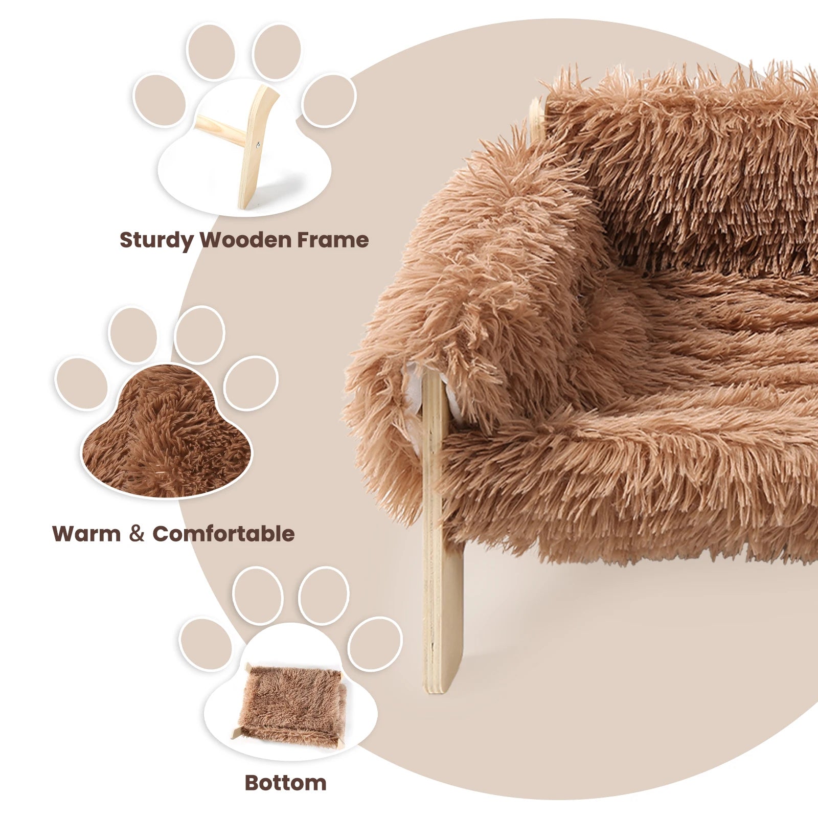 Elevated Cat Bed – Wooden Legs & Removable Cover