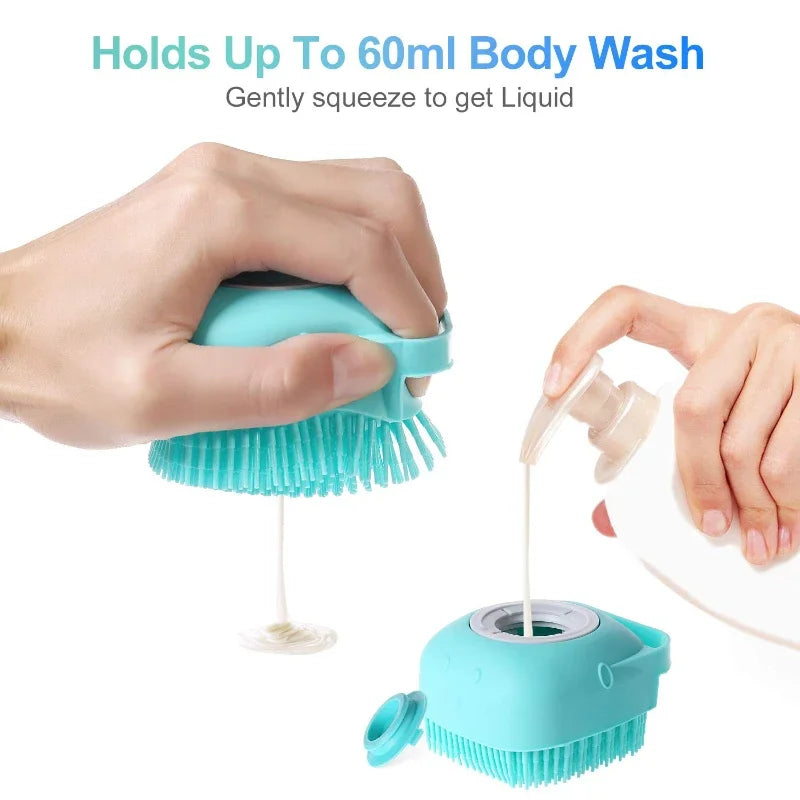 Dog Shampoo Brush – 2-in-1 with 80ml Reservoir