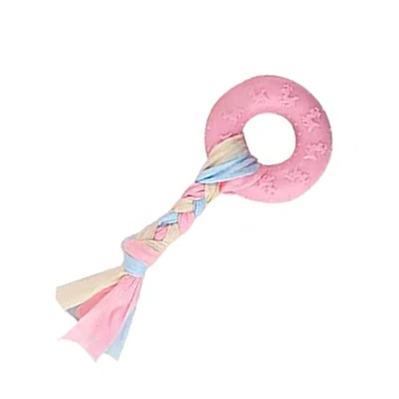 Pink Dog Chew Toy Set – 3-Pack with Teeth Cleaning