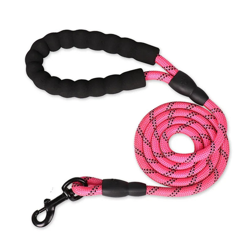 Reflective Dog Leash – 1.5m Nylon with Padded Handle