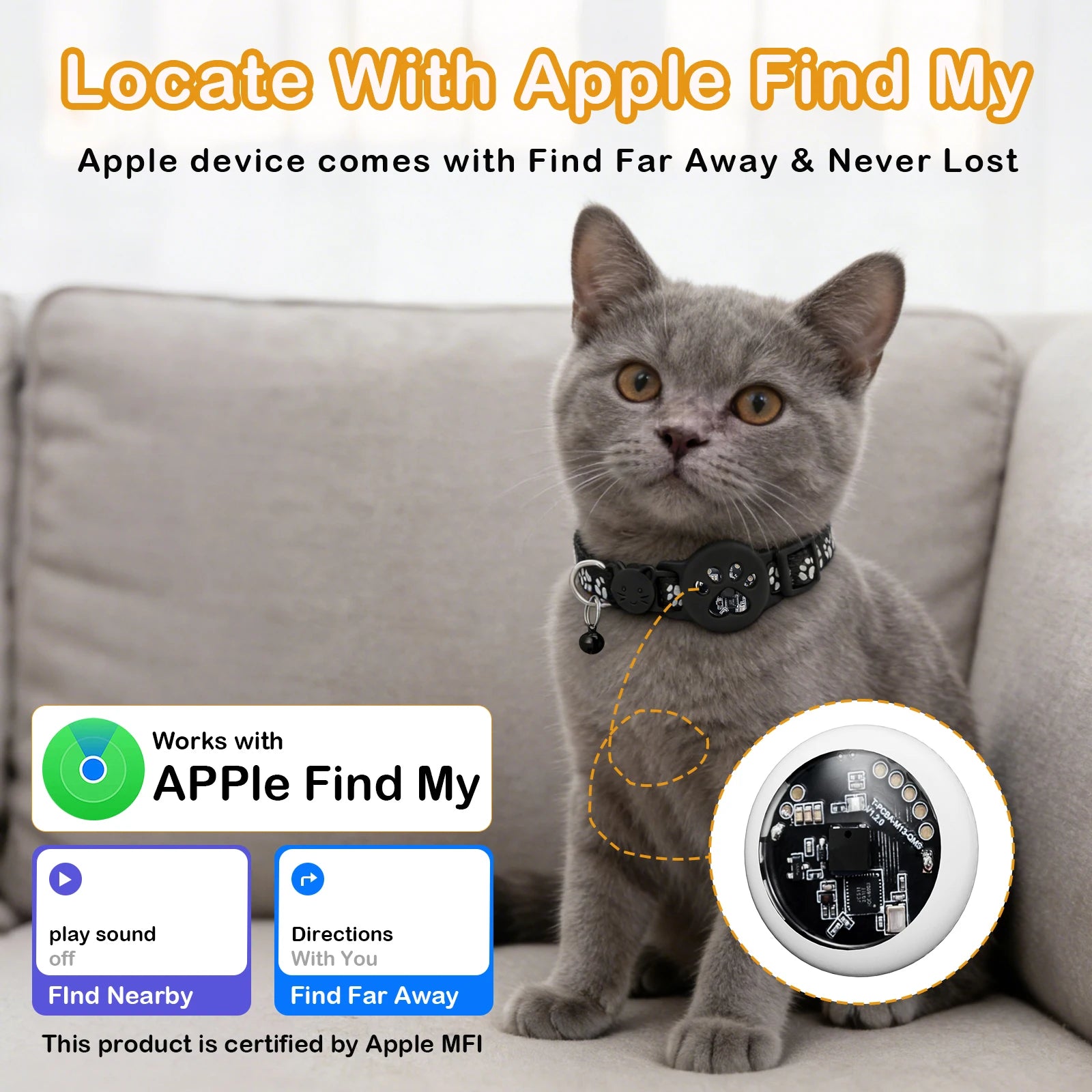 Smart GPS Pet Tracker – No Monthly Fee & Adjustable