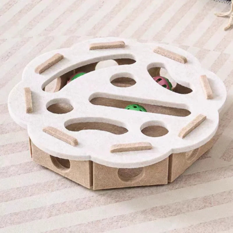Cat Puzzle Maze – Interactive Felt Toy with Bell