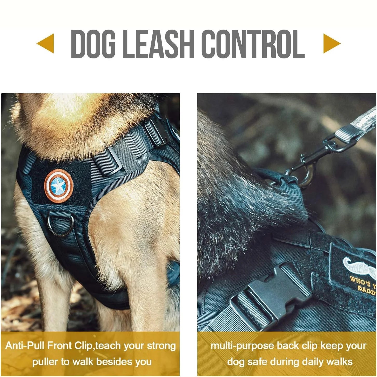 Tactical Dog Harness – Handle & Hook & Loop Panels