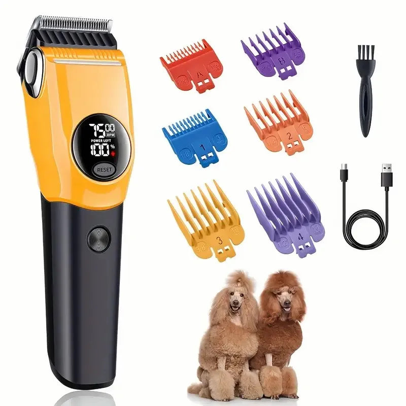 Professional Dog Clipper – LED Display & 7500 RPM