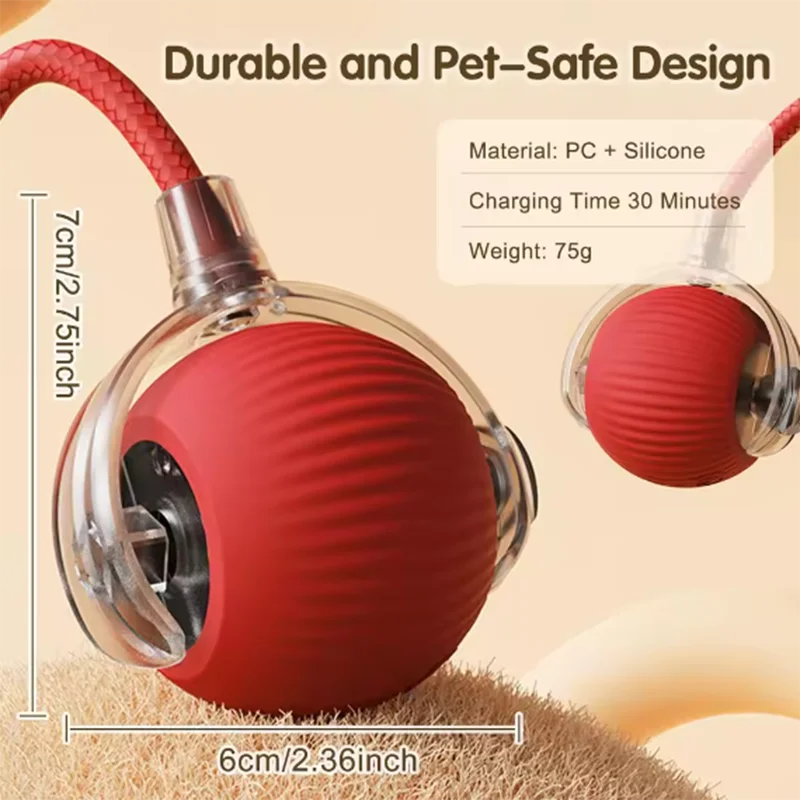 Automatic Interactive Cat Toy – Smart Rolling Ball with Tail