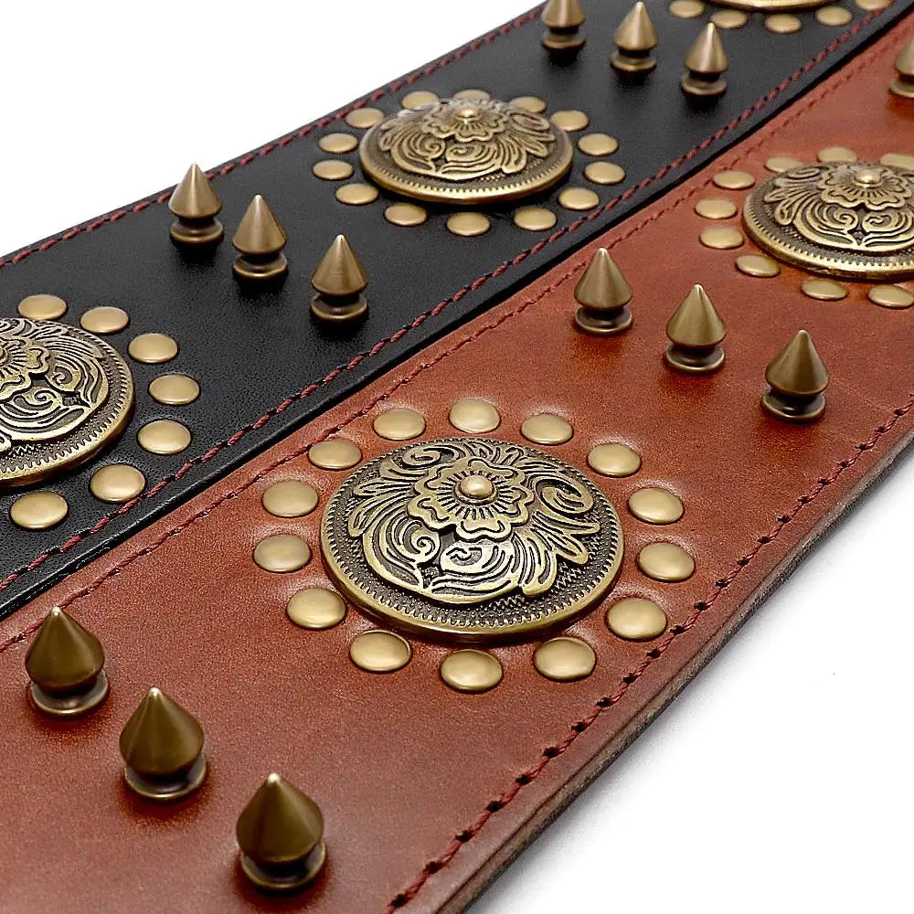 Spiked Leather Dog Collar – Heavy Duty & Adjustable