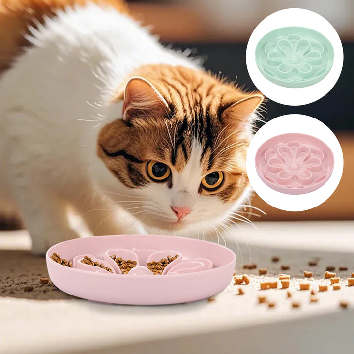 Flower Slow Feeder Cat Bowl – Anti-Slip & Flower Shape
