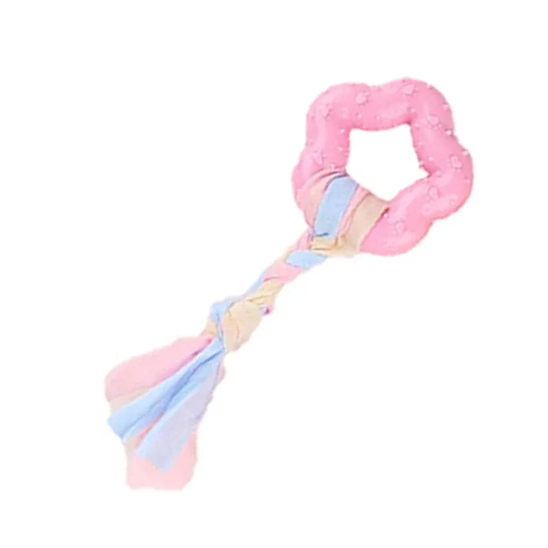 Pink Dog Chew Toy Set – 3-Pack with Teeth Cleaning