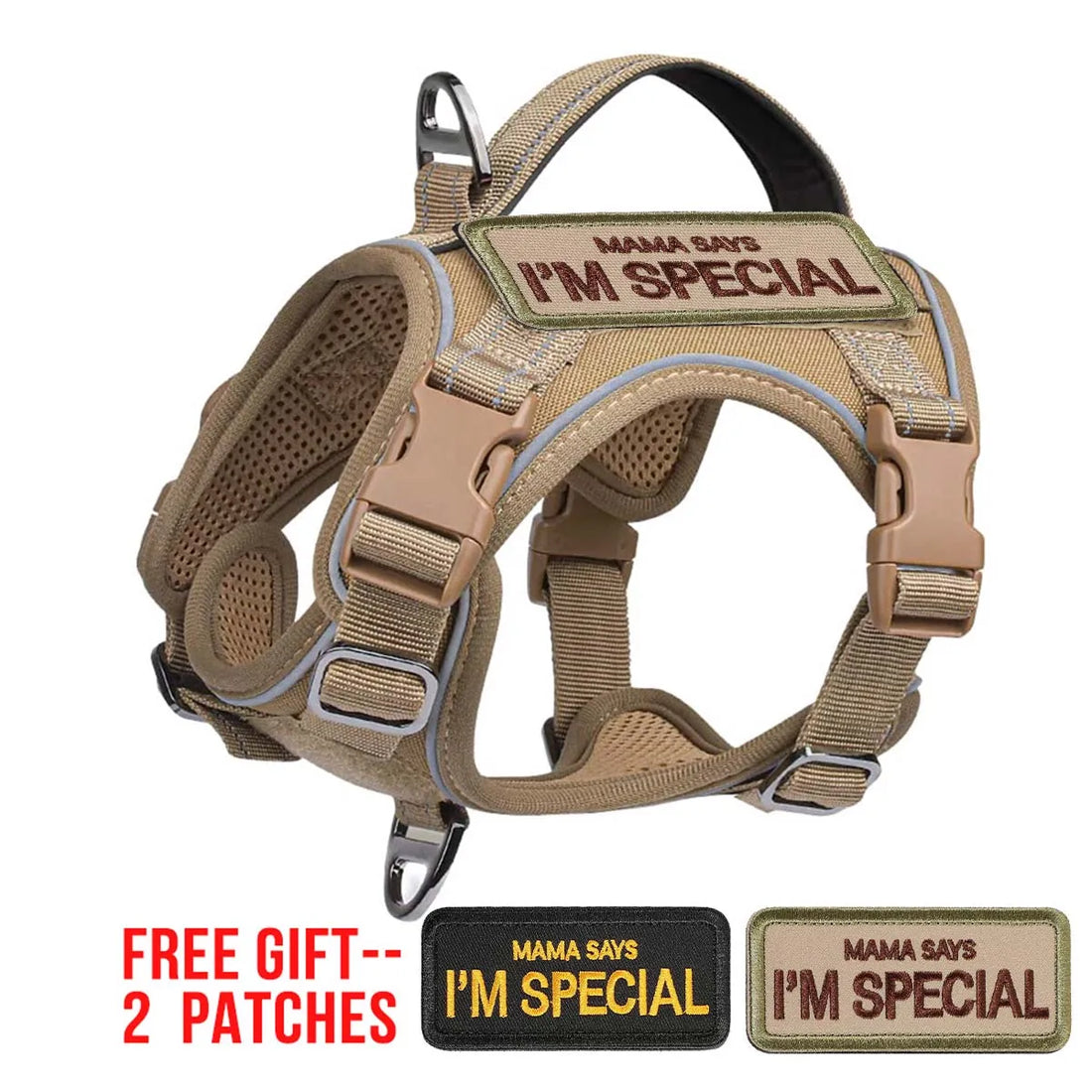 Tactical Dog Harness – Padded Handle & 4-Point Adjustable