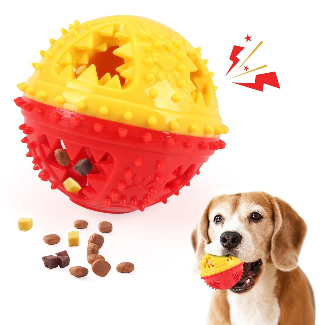Dog Chew Ball Set – 4-in-1 Treat Dispensing & Cleaning