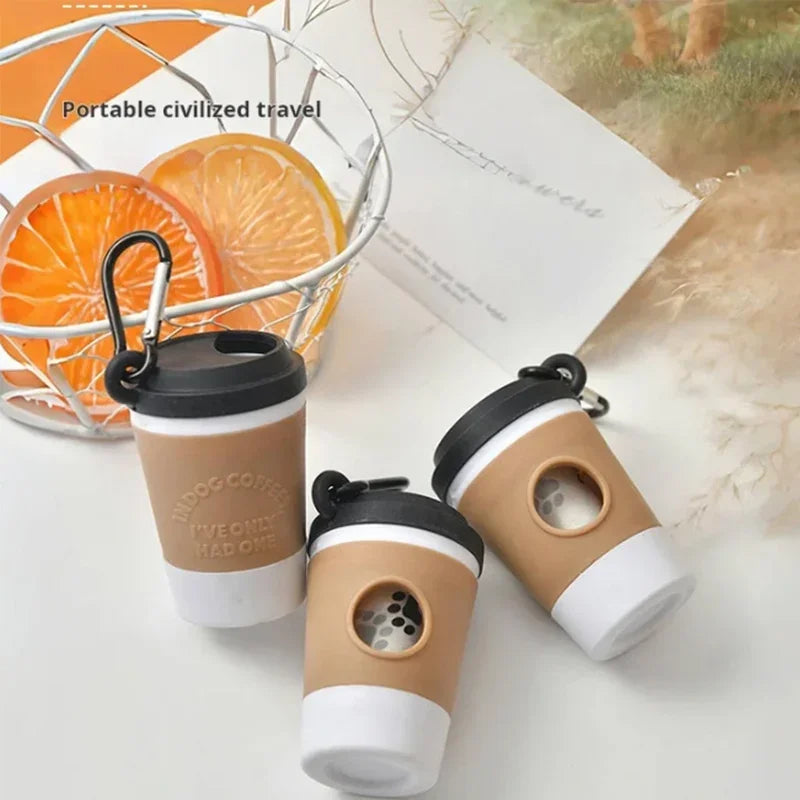 Coffee Cup Poop Bag Dispenser – Portable with Carabiner Clip