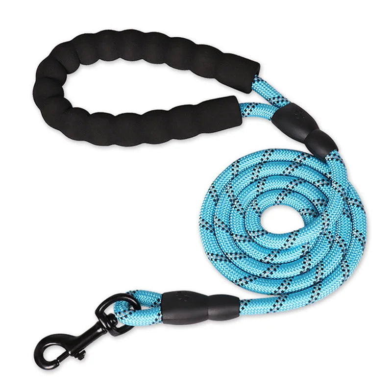 Reflective Dog Leash – 1.5m Nylon with Padded Handle