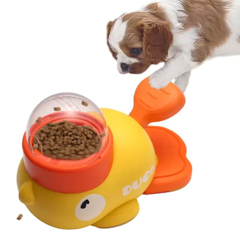 Duck Shaped Pet Feeder – Press-to-Dispense & 3 Outlet Sizes