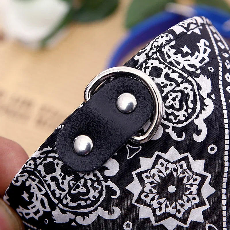 PU Cat Dog Collar with Scarf – Adjustable & Cute