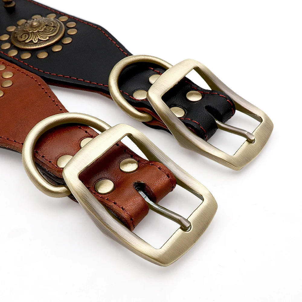 Spiked Leather Dog Collar – Heavy Duty & Adjustable