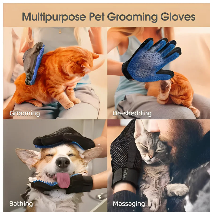 Pet Grooming Glove – Gentle Deshedding & Ergonomic Fit